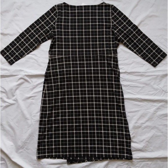 J Jill Wearever Collection Faux Wrap Stretch Black White Windowpane Womens Small - Picture 7 of 9